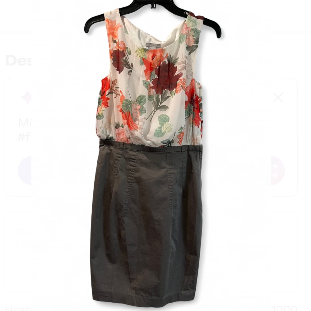 H&M Floral elegant business casual chic Dress - Red, Green, Gray
